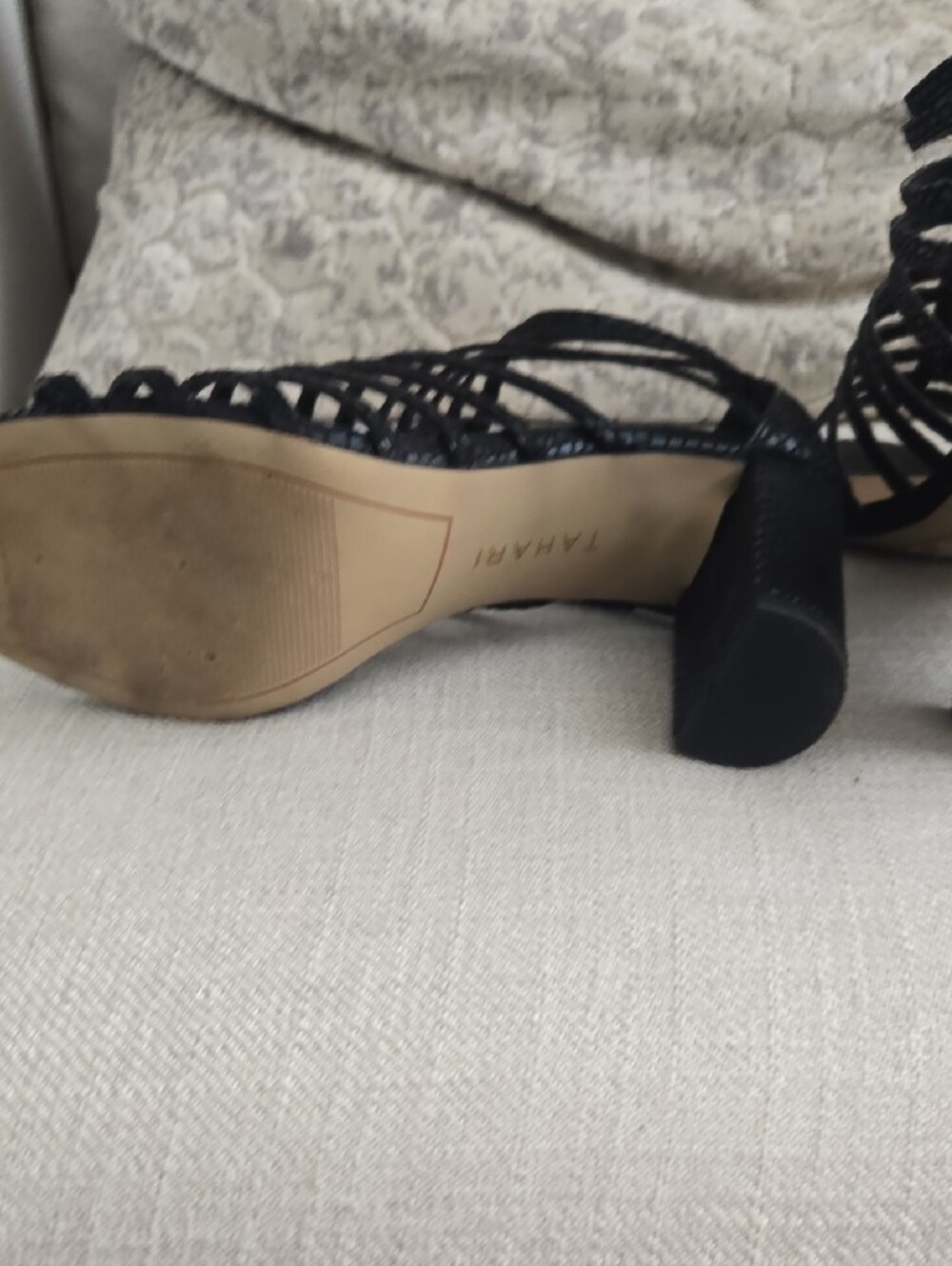 Tahari Black Strappy Block Heel Sandals - Women - Picture 4 of 4